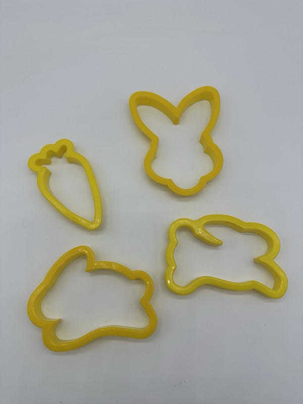 Easter Cookie Cutter for Spring Baking Bunny Rabbits Carrots Yellow