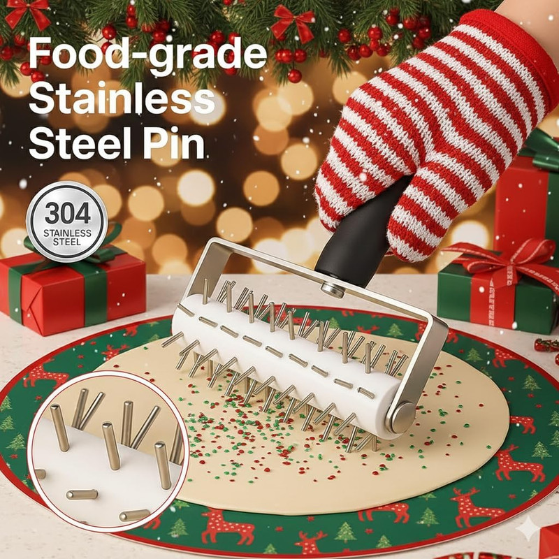 Pizza Dough Docker Roller Stainless Steel, Pin Puncher Dough Hole Maker, Docking gallery