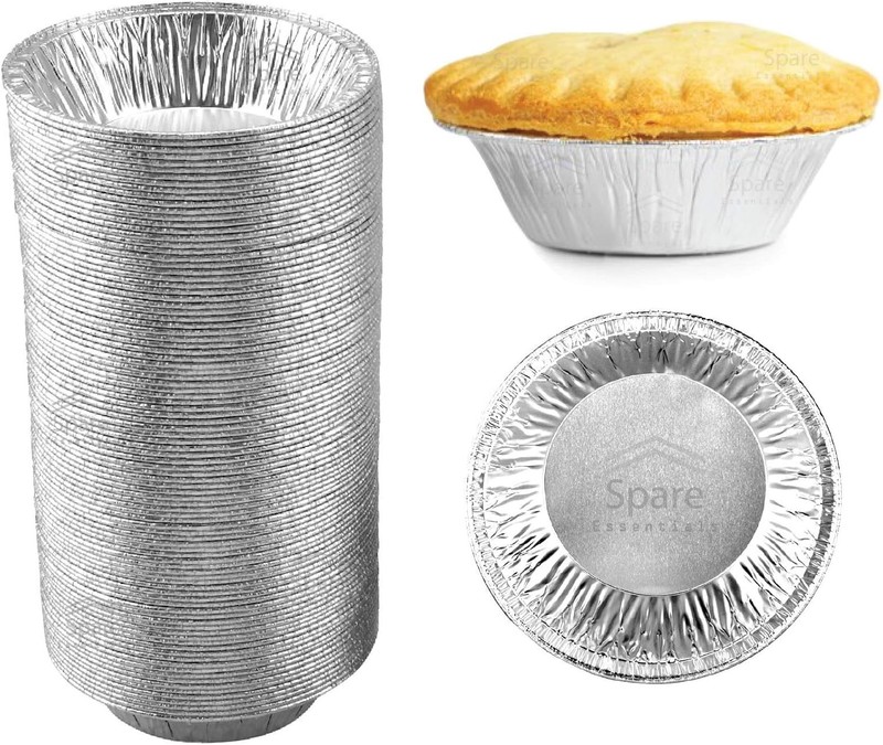 (60 Pack) Pie Tins 5 inch, Disposable Mini Pies Tin, Tart 5 inches, Silver