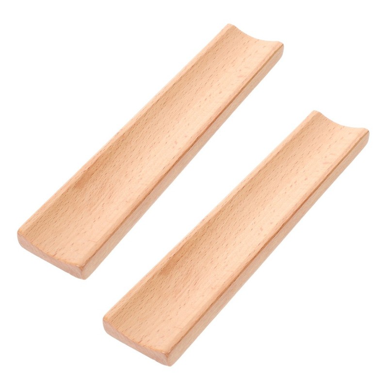 2 Pcs Rolling Pin Roller Holder Wood Cradle Baking Pastry Display Rack gallery