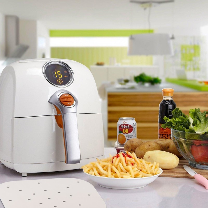 White Reusable Steamer Paper Air Fryer Liner Food Grade Non Stick Sheets gallery