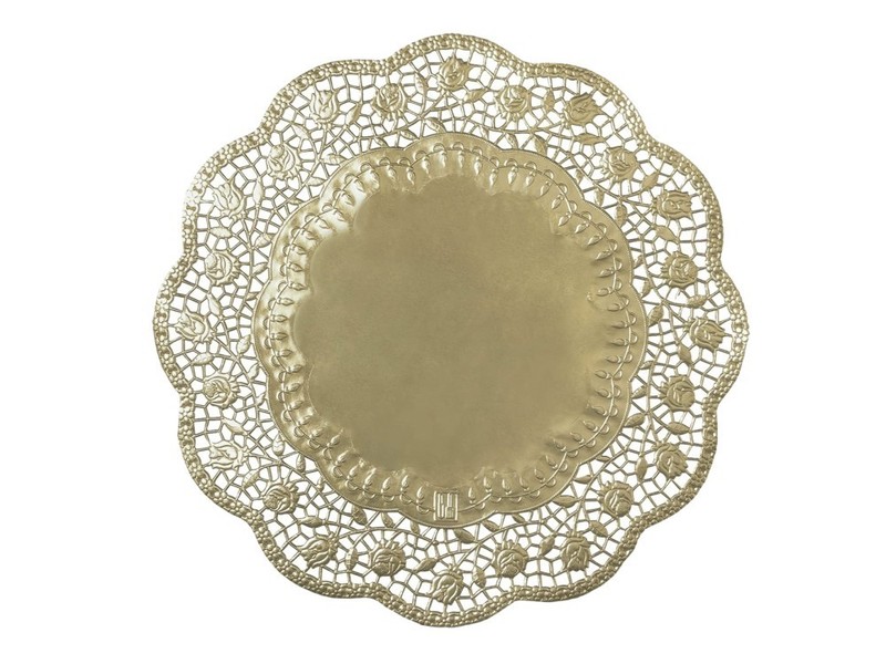 Pack Of 4 Decorative Cake Boards In Gold Paper With Rose Design 36 Cm gallery