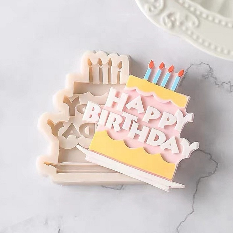 Happy Birthday Silicone Flexible Safe Mould Clay Resin Ceramics Candy gallery