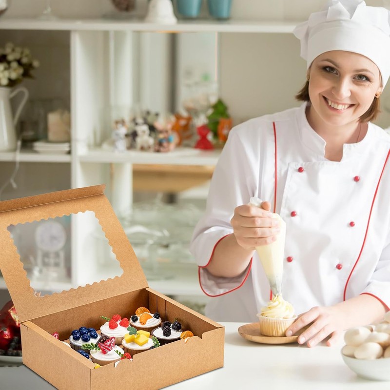 6PCS Cupcake Boxes - Hold 12 Count Cupcake Containers with Window, Food Grade gallery