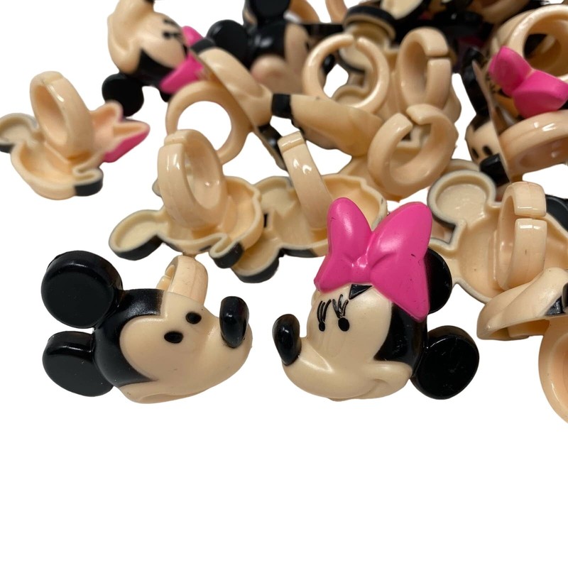 Bulk Mickey Mouse and Minnie Mouse cupcake topper rings Lot of 48
