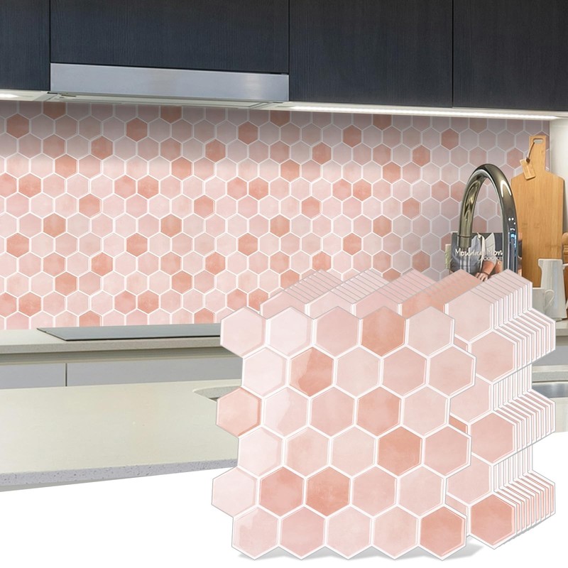 10-Sheet Hexagon Peel and Stick Backsplash for Kitchen, New Upgrade Premium E…