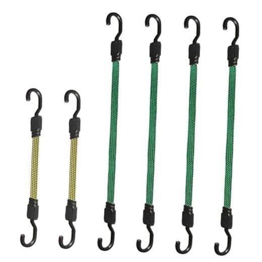 6PCS Flat Bungee Cord with Hooks Elastic Straps | Heavy Duty Bungee Multicolor