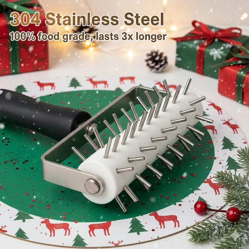Pizza Dough Docker Roller Stainless Steel, Pin Puncher Dough Hole Maker, Docking gallery