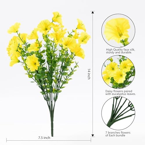 Artificial Flowers for Outdoor Indoor Garden Home Decoration, Faux 4 Multicolor gallery