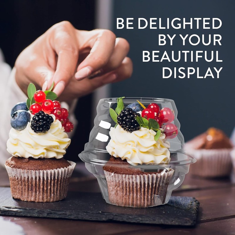 Clear Plastic Disposable Cupcake Containers 25 Pack Individual Cupcake Boxes gallery