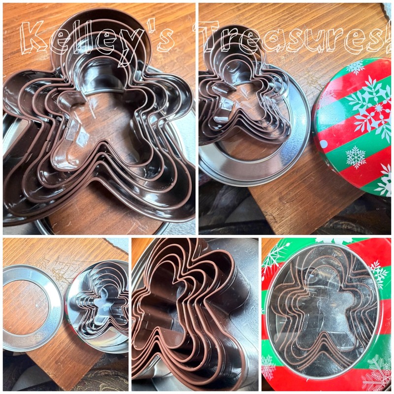 CHRISTMAS 5 Piece Cookie Cutter Set GINGERBREAD MEN – Stainless Steel in Tin