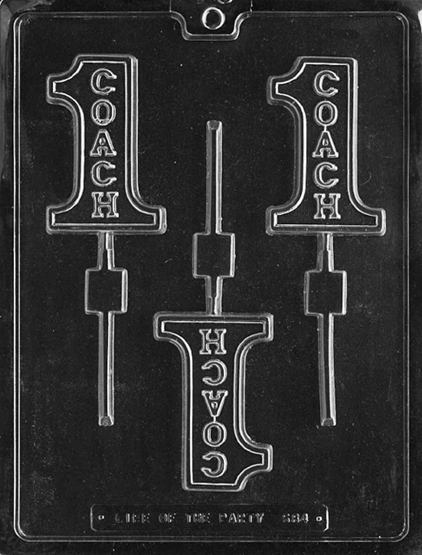 S084 Coach Lollipop Chocolate Candy Soap Mold w/Instructions