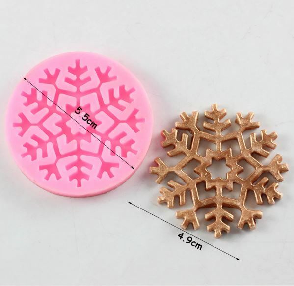 Snowflake Silicone Mold Fondant Chocolate Wax Soap Candy Ice 2″ Round Quick Ship