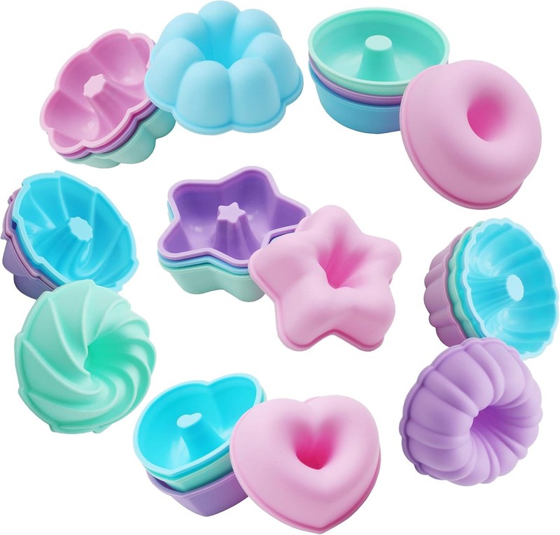 24 Pack Silicone Donut Molds Nonstick Baking Cups