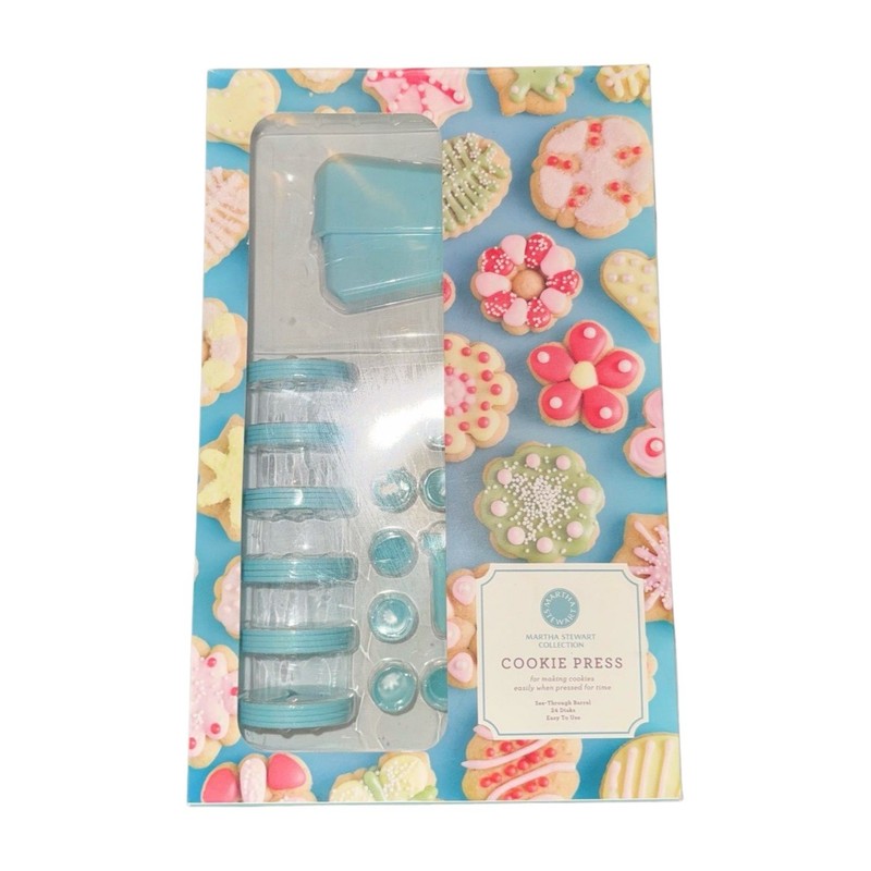 Martha Stewart Collection Cookie Press 24 Discs See-through Barrel New In Box