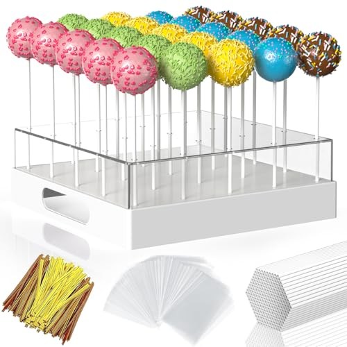 Cake Pop Stand,25 Holes Clear Cake Pops Display Holder,Cake Pop 1-Pack White gallery