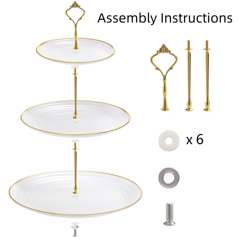 3 Pack Tiered Cupcake Stand, Plastic Cupcake Stand Tower, 3 Tier Round Shape ... gallery