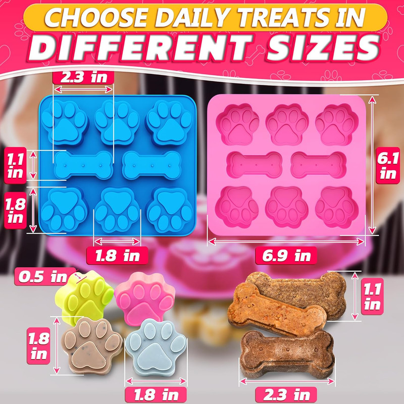 2 Pcs Dog Treat Molds Silicone – Frozen Dog Treat Molds for Baking and Freezing gallery