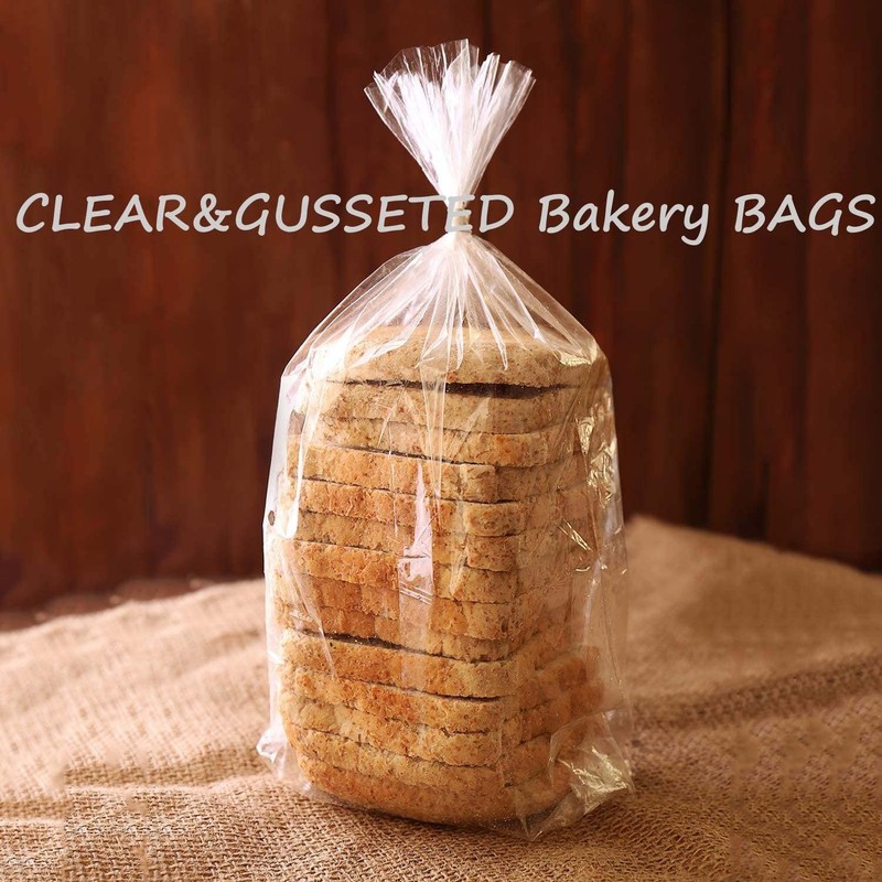 Large Bread Bags with Ties, 8 x 4 x 18, 50 Pack, Clear, Reusable, Bulk Bread ... gallery