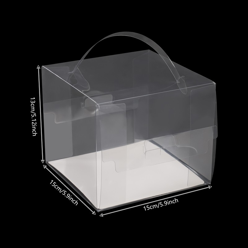 50Pcs Clear Cake Box Cake Display Boxes Cake Display Boxes 5.91*5.91*5.12 in gallery