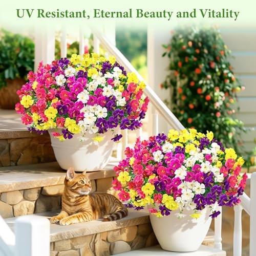 Look Real Artificial Flowers for 12 Bundles Fushia&purple&red&yellow&rose Red gallery