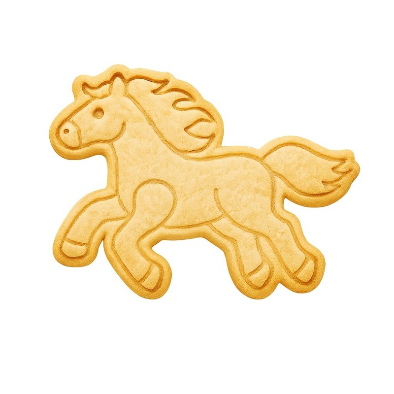 Horse Cookie Cutter & Stamp 4×3″ for Baking & Fondant Clay Embosser Gifts