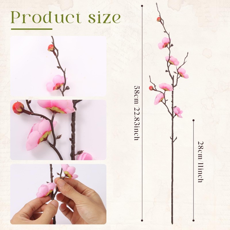 Grainbuds 20Pcs Cherry Blossom Branches Artificial Flowers For Winter Spring gallery