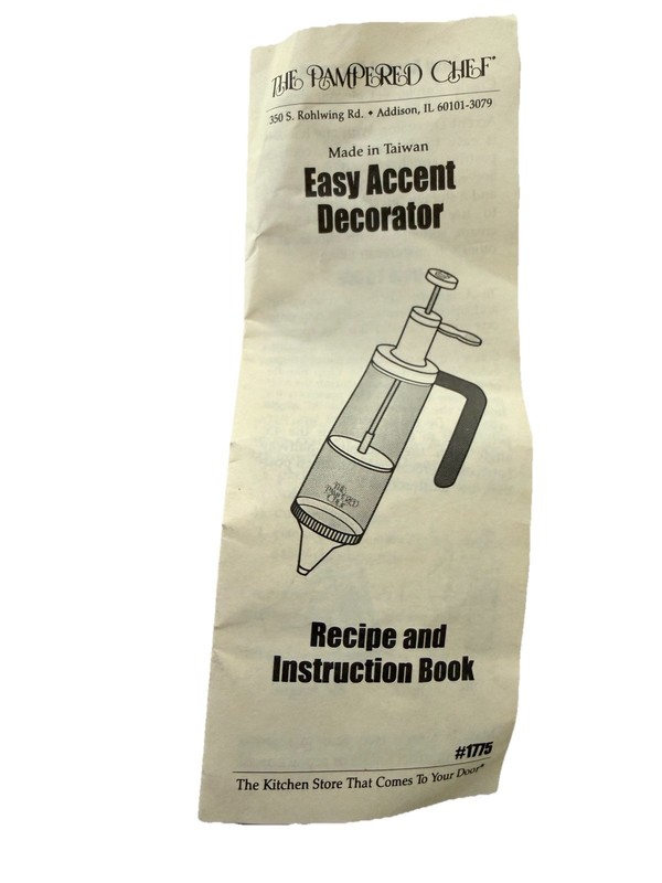 THE PAMPERED CHEF Easy Accent Decorator 1775 6 Tips Instructions Complete gallery