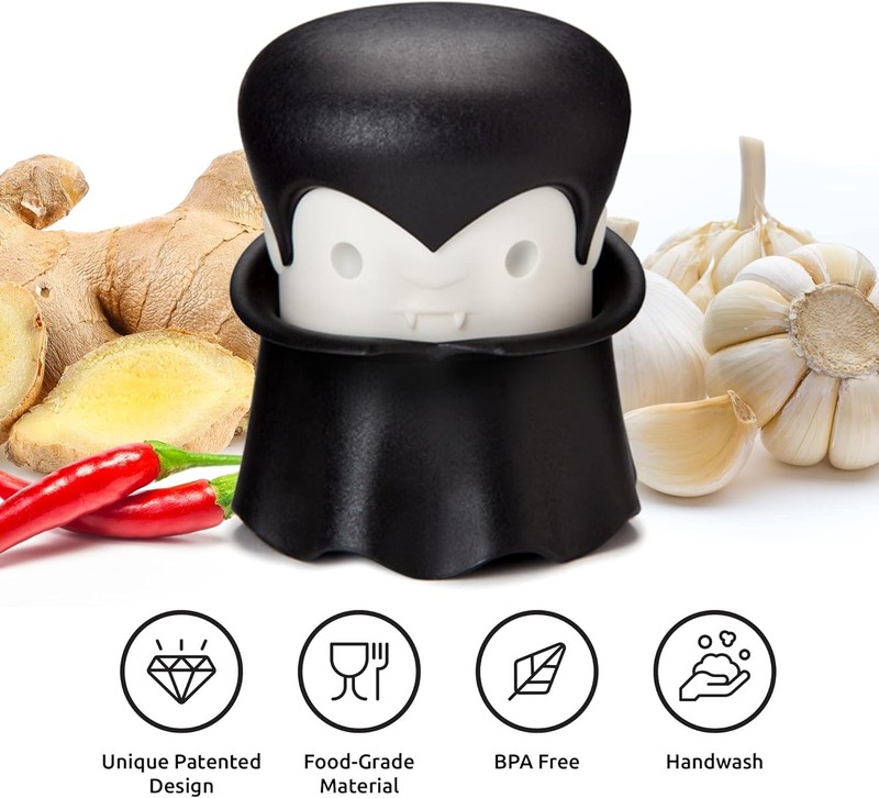 OTOTO Gracula Garlic Crusher, Peeler, Also for Ginger, Nuts, Black gallery