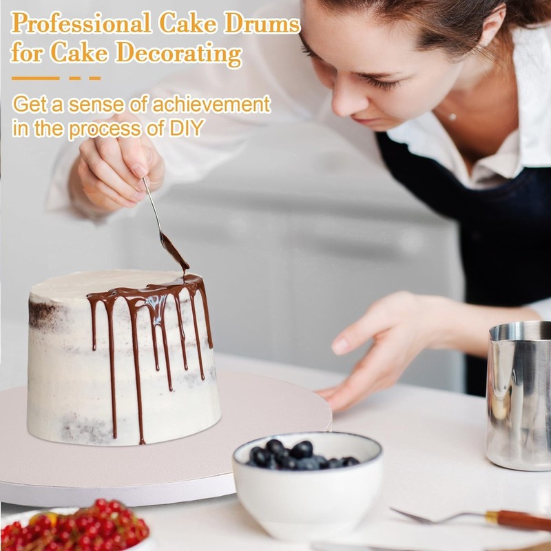 12 Pack 14 Inch Round Cake Drums 1/2 Inch Thick Cardboard Bases gallery