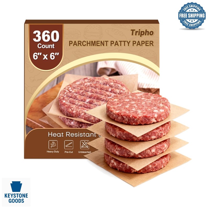 360 Pack Heavy Duty 6×6 Patty Paper Squares – Non-Stick, Leak-Proof, Oven & M…
