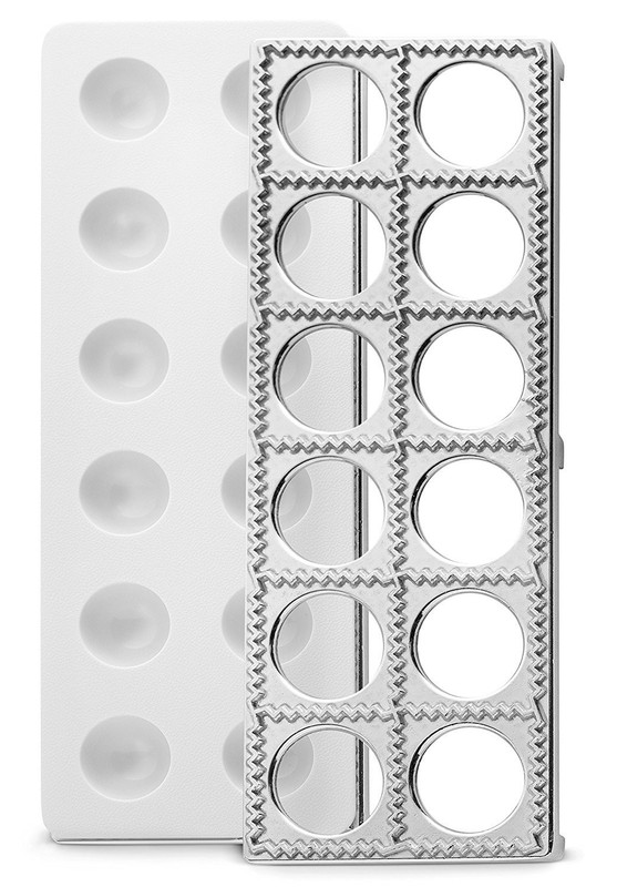 Bellemain Ravioli Maker Press | Pelmeni Mold, Pierogi Press, White and Silver