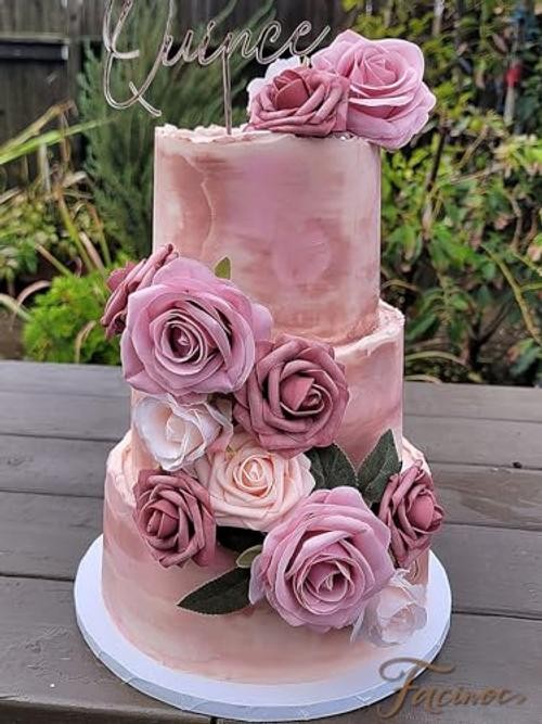 Roses Artificial Flowers Pink Bouquets Box Set for DIY Bridal Blush Pink gallery