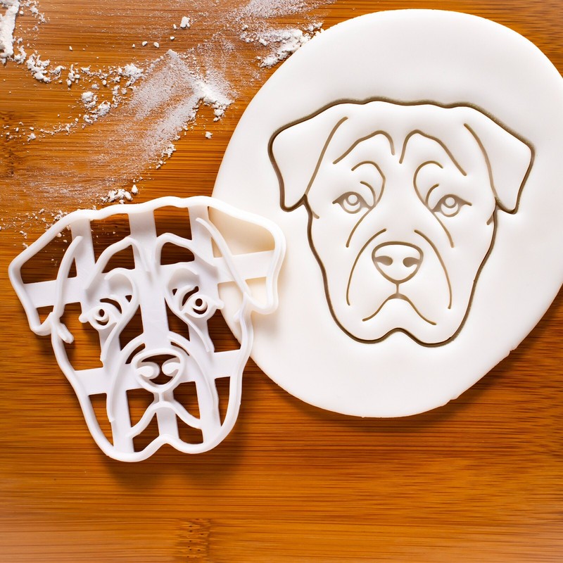Rottweiler Face Cookie Cutter dog portrait treats adoption rescue birthday woof