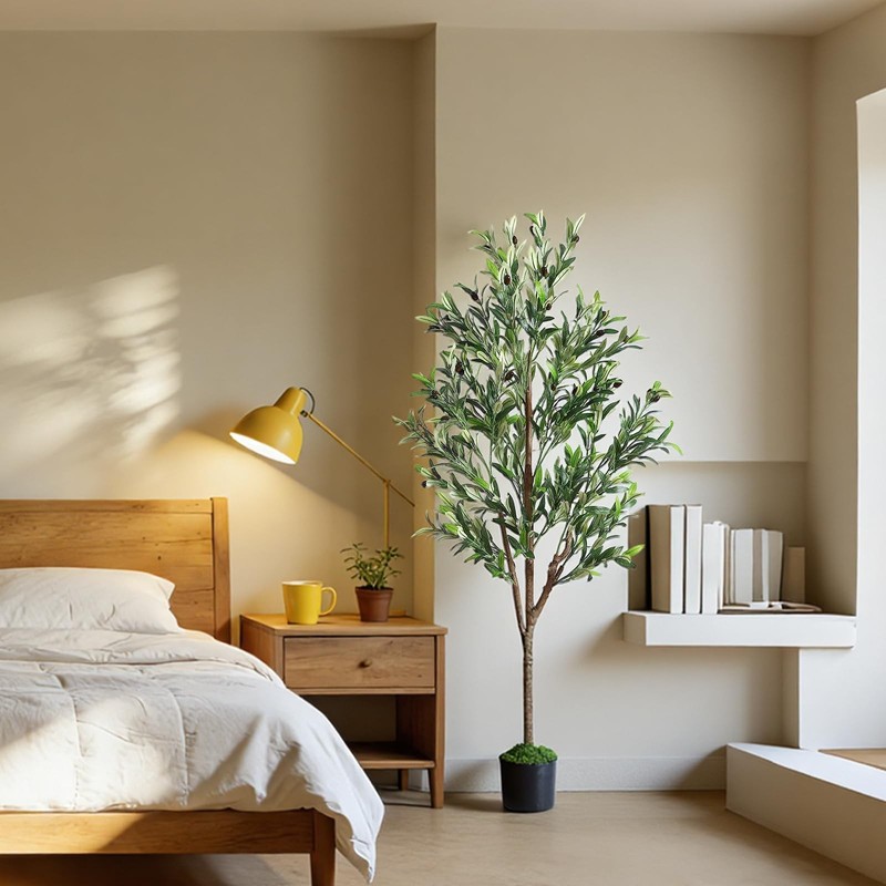 Alupssuc 5Ft Olive Tree Artificial Indoor Fake Tree Potted Faux Olive Trees gallery