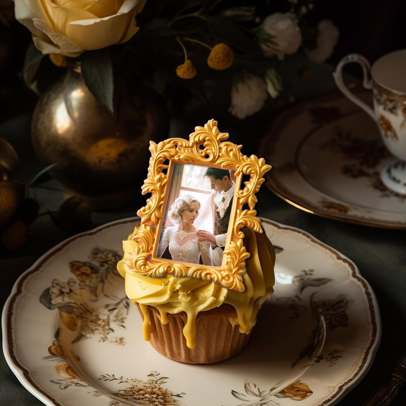 4 Pcs Baroque Style Photo Frame Silicone Molds for Clay Chocolate Candy gallery