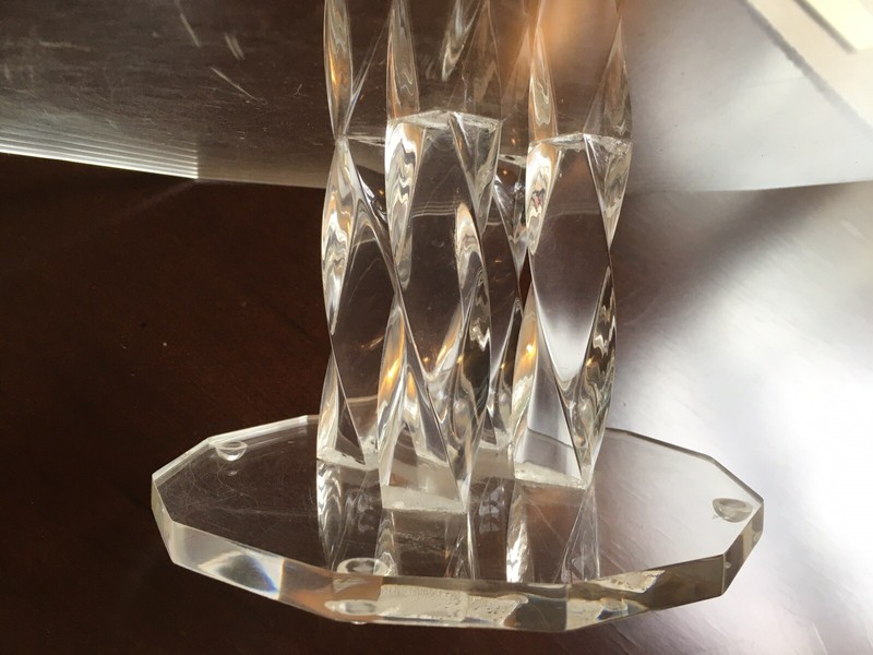 Vintage MCM Rare Clear Lucite Cake Stand, 12” diameter x 4.25” high gallery