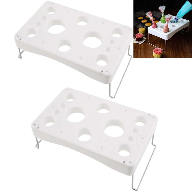 Piping bag holder 2pcs Cake Decorating Icing Bag Stand 12-Cavity Cream bag ho…