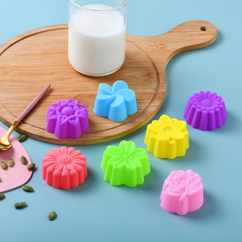 Reusable Silicone Baking Cups, 2 Inch Mini Size Silicone Cupcake Liners for b... gallery