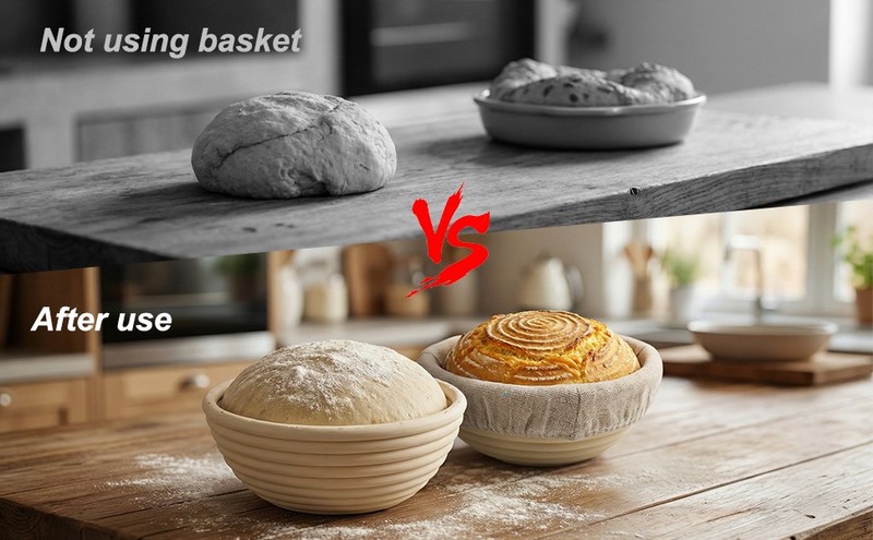 5 Inch Mini Banneton Bread Proofing Basket Set of 4, Easy-Clean Round gallery
