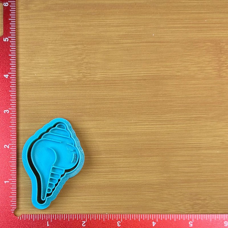 Sea Shell - Custom 3D Printed Cookie Cutter + Stamp Combo gallery