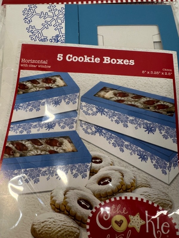 THE COOKIE EXCHANGE Holiday Cookie Boxes 5-Pack Snowflake Design Food Safe gallery