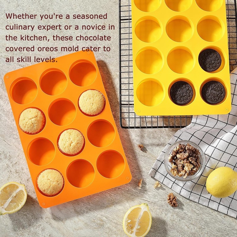 Oreo Silicone Mold 12 Cavity Round Baking Candy Chocolate Cookie Mold gallery