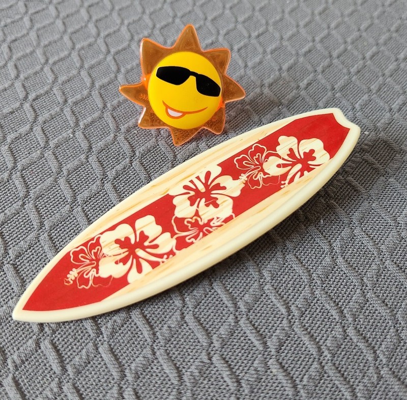 Surf Sun Beach Summer Theme Cake Topper Decoration | Red Surfboard Sun Ring