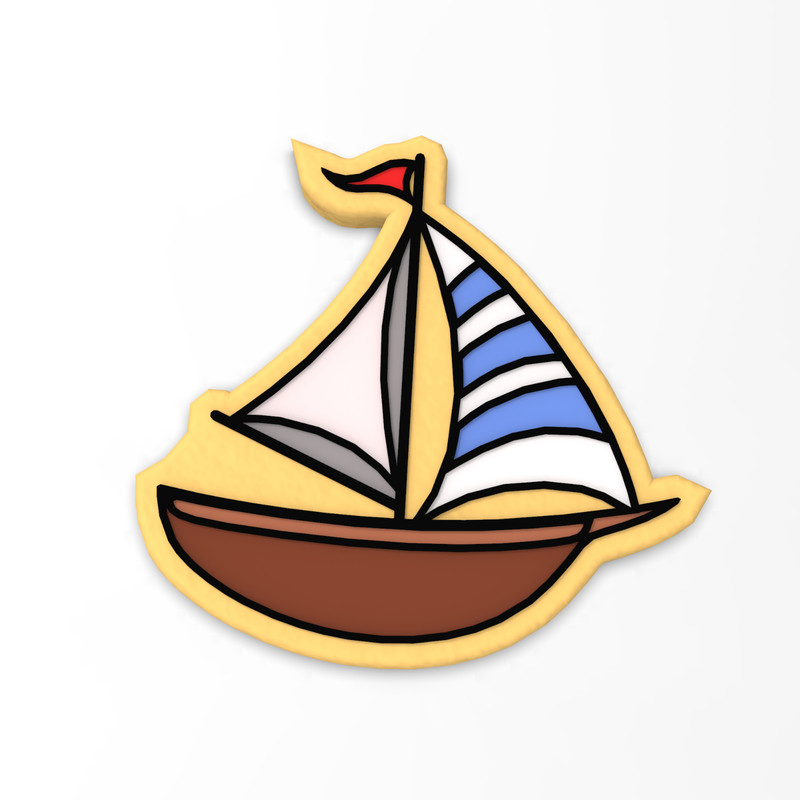 Sailboat Cookie Cutter & Stamp Nautical Ocean Beach Boat Sailing Waves Sail Sea gallery