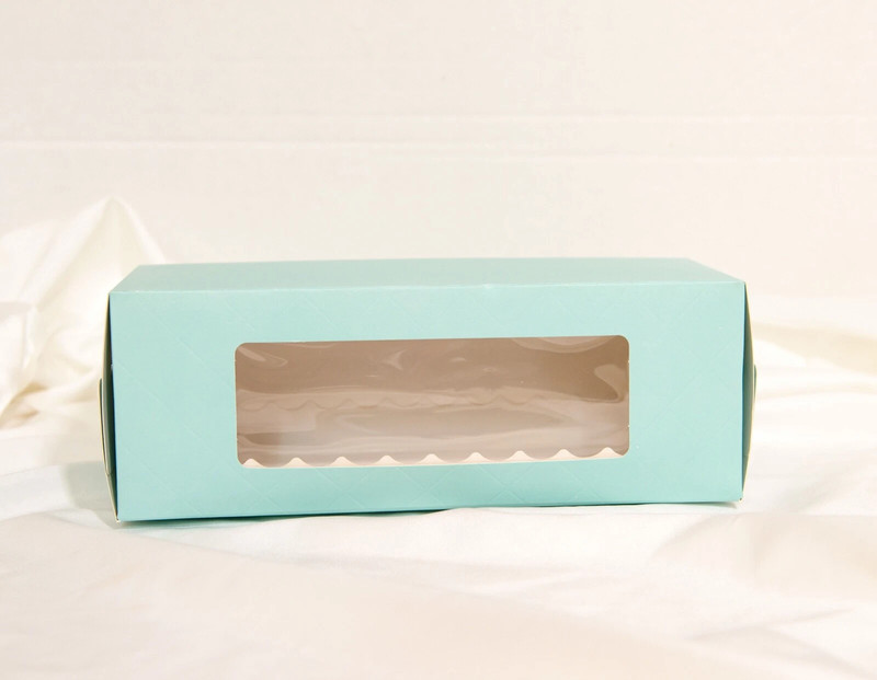Long cake box for Swiss roll Cupcake Muffin with window insert pack of 30/ 10″