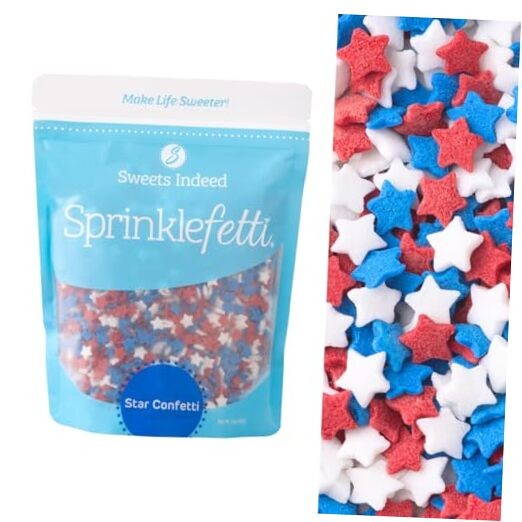 Bulk 10 Ounce Red White Blue Star Sprinkles