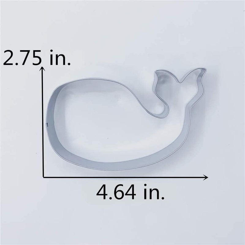 Whale-Shaped Stainless Steel Cookie Cutter - Non-Stick Finish - 4.6 x 2.8 inches gallery