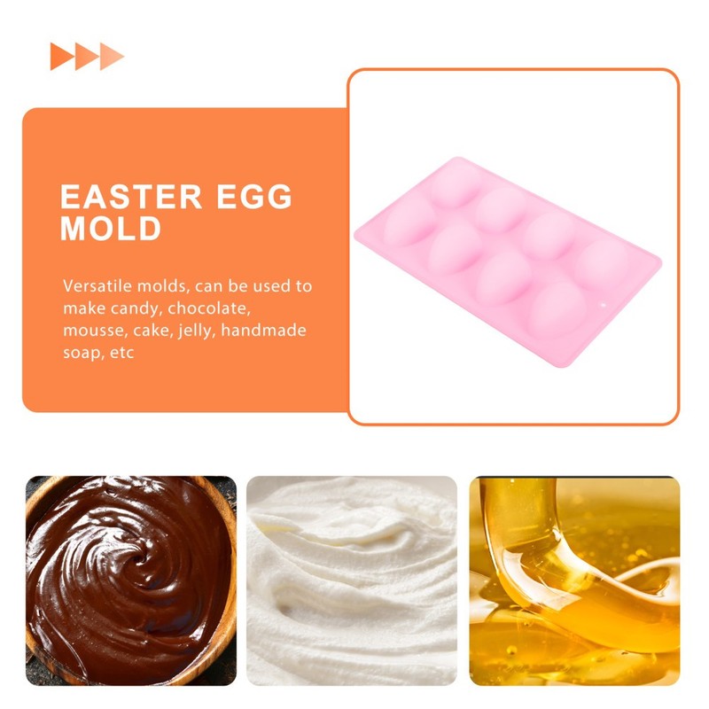8 Cavities Oval Egg Shape Silicone Mold DIY Easter Eggs Cake Fondant Jelly gallery