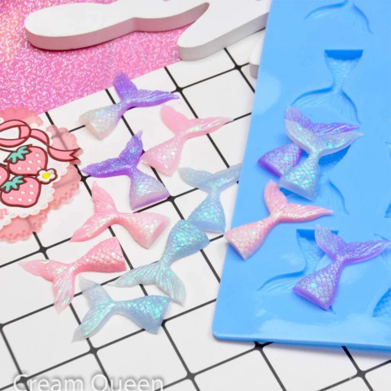Blue Silicone 16 Fish Tail Shape Chocolate Mold Cupcake Decoration Mould Baking gallery